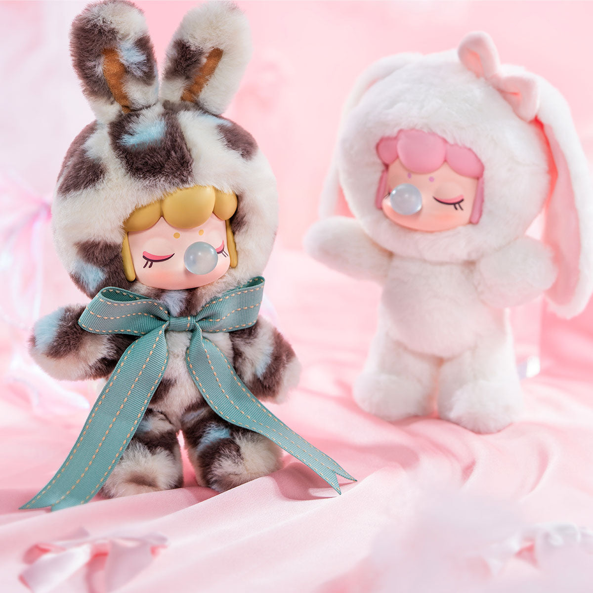 Nanci's Shining Bunny MNBXX pluchen poppen met luipaard en slappe oren met lintstrikken