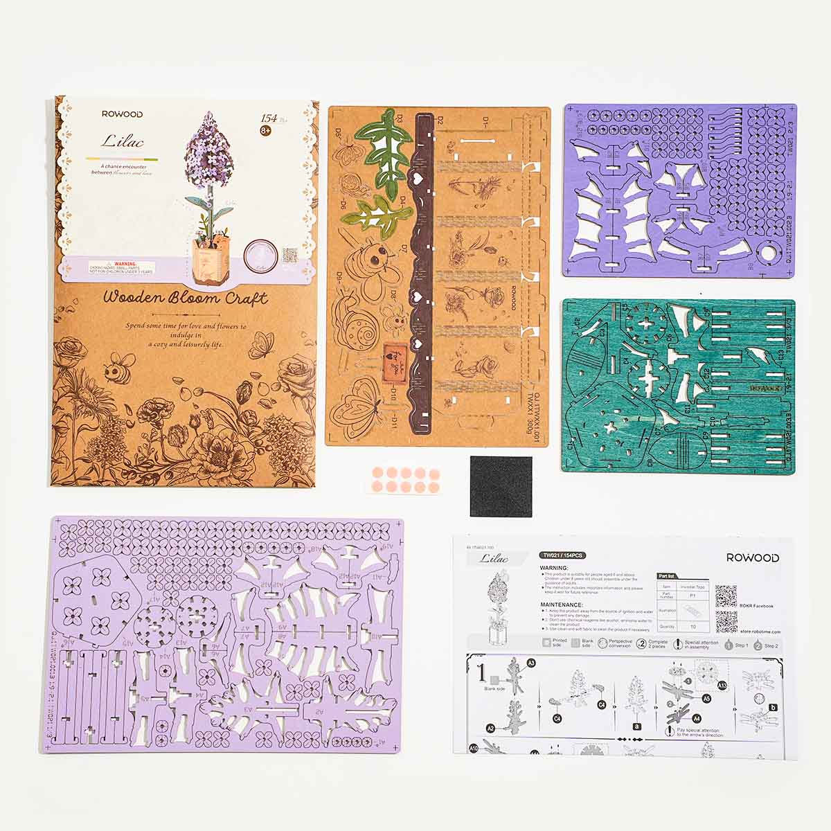 Rowood DIY Houten bloem Lila TW021 galerij afbeelding 7