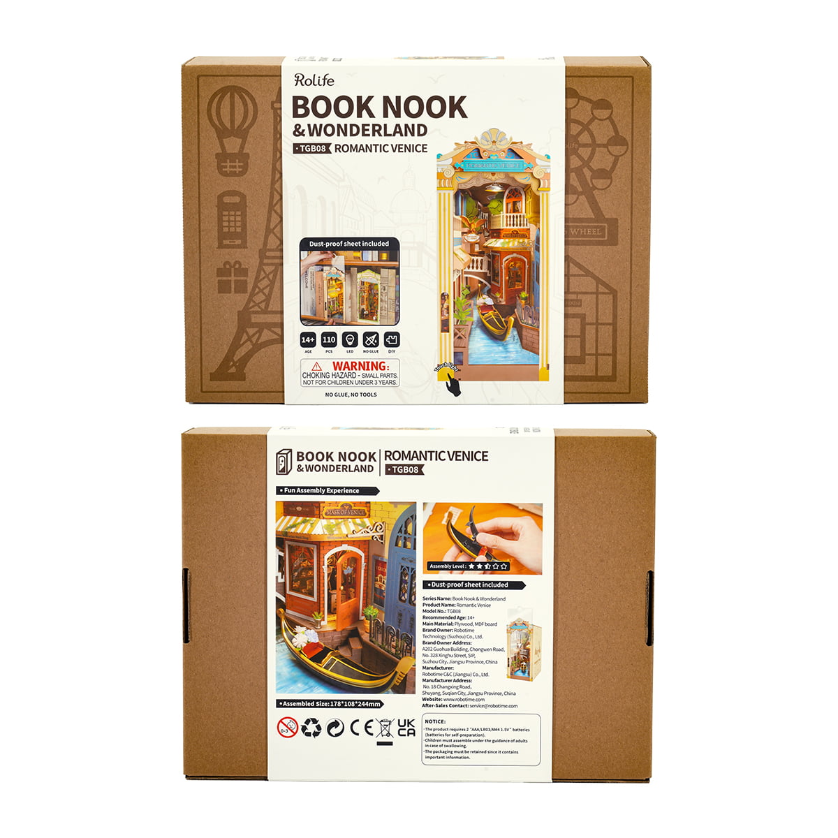 Rolife DIY Book Nook Kit - Venecia romántica TGB08 imagen de la galería 8