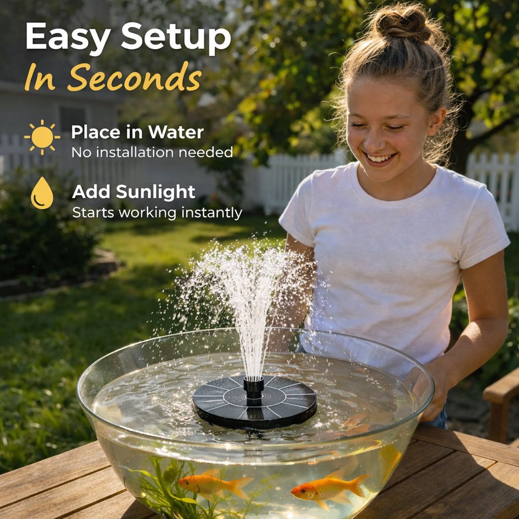 ⛲ Solar Garden Fountain Pump 🔥