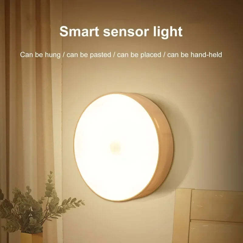 Smart Human Sensor LED Night Light, Wireless Magnetic Mount, USB Rechargeable, for Home, Office, and Hallway