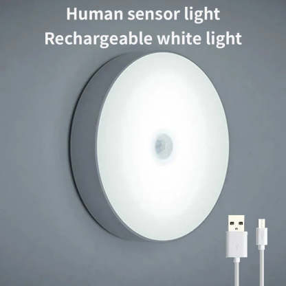 Smart Human Sensor LED Night Light, Wireless Magnetic Mount, USB Rechargeable, for Home, Office, and Hallway
