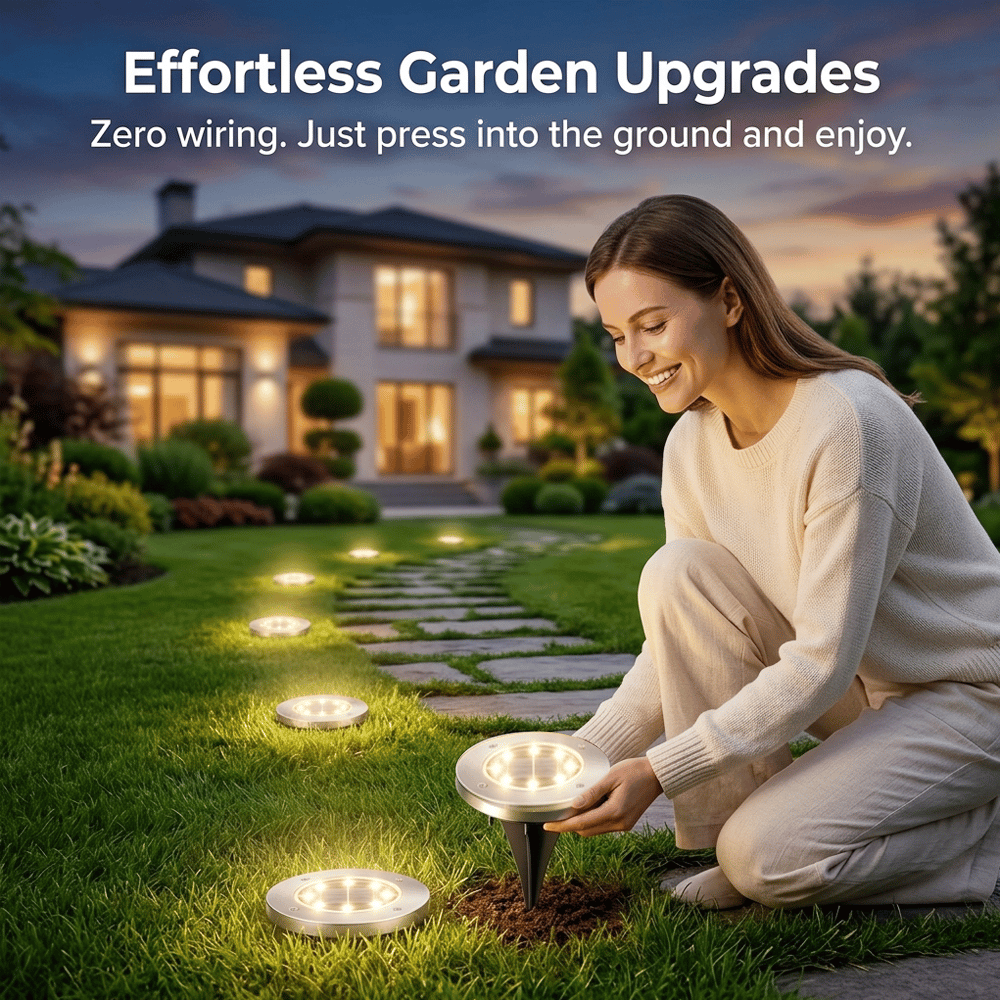 🌙 8-LED Solar Yard Lights