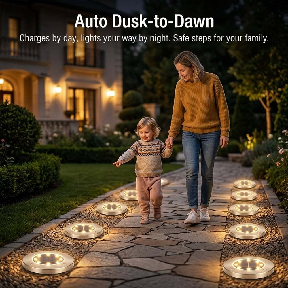 🌙 8-LED Solar Yard Lights
