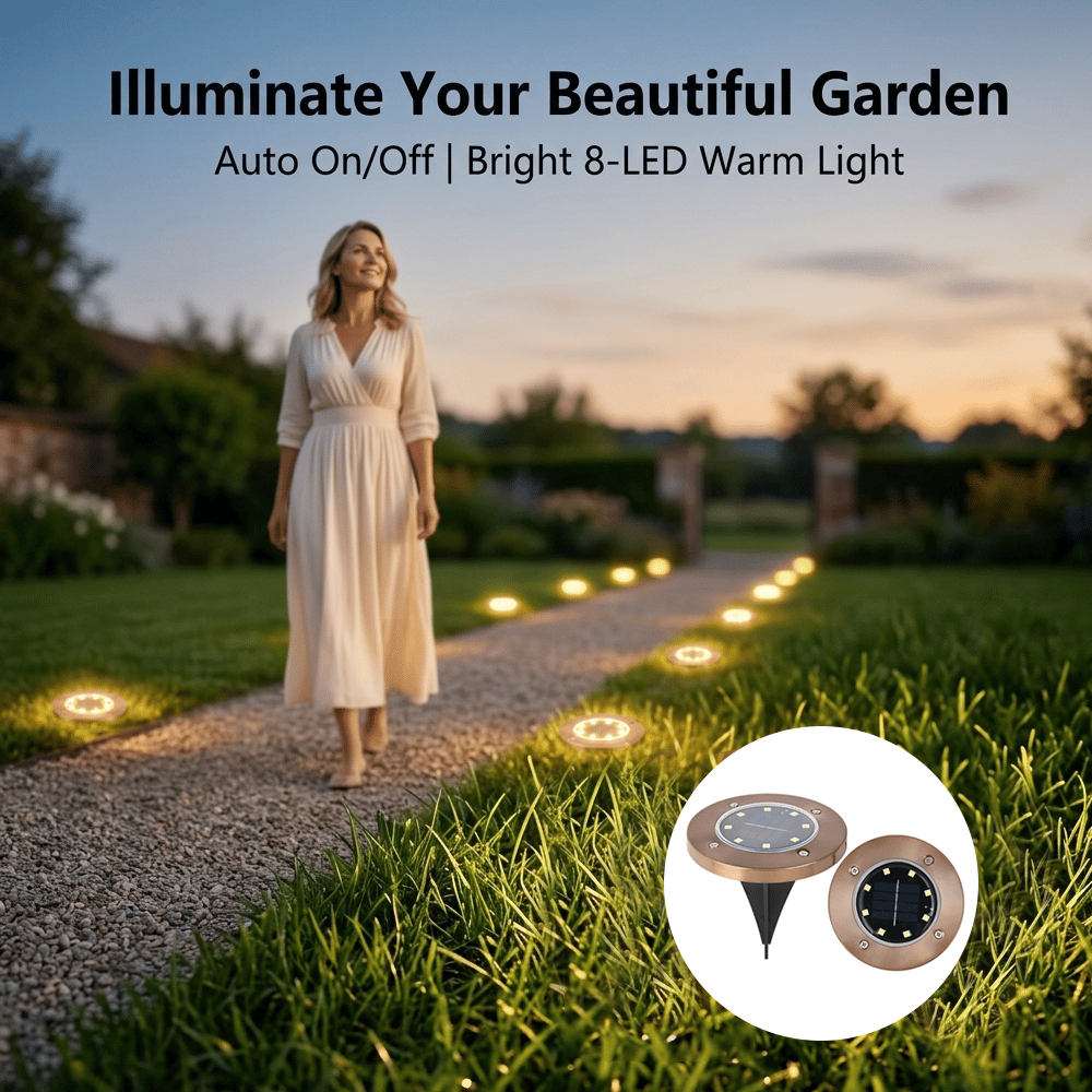 🌙 8-LED Solar Yard Lights