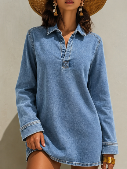 Artisan | Collared Long Sleeve Denim Dress