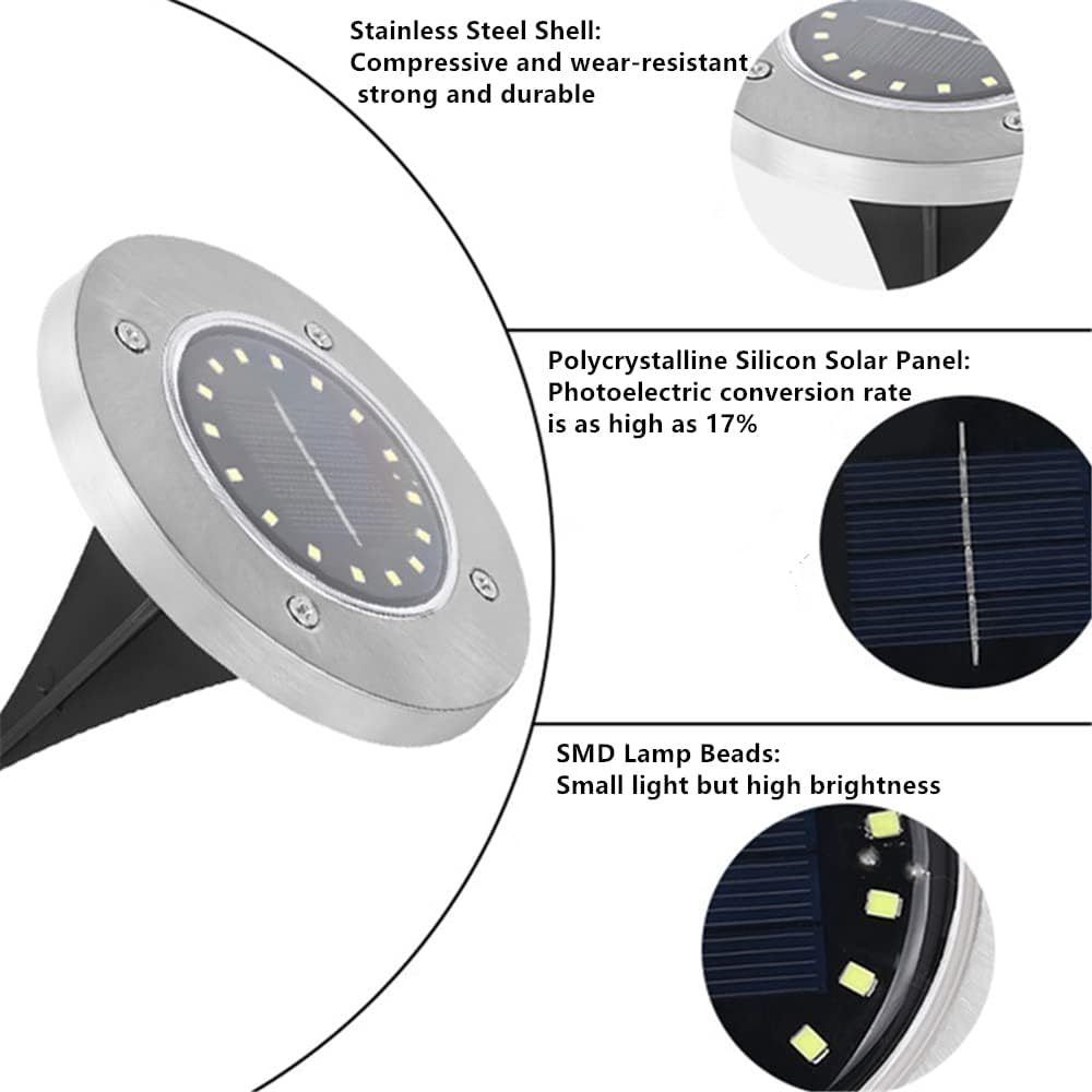 🌙 8-LED Solar Yard Lights