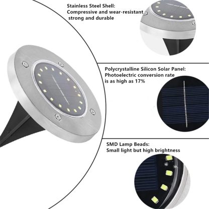 🌙 8-LED Solar Yard Lights