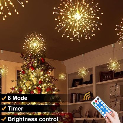 🎆 4-Pack Solar Fireworks Lights — 480 LEDs