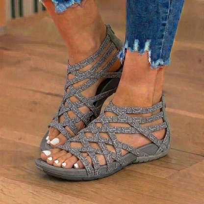 Orthopedic Gladiator Sandals - Multi-Strap Ankle Design