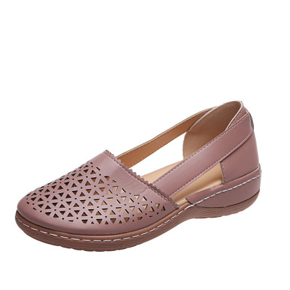 Women's Breathable Cutout Wedge Loafers - Slip-On Comfort Shoes for Seniors, Arch Support & Non-Slip Sole
