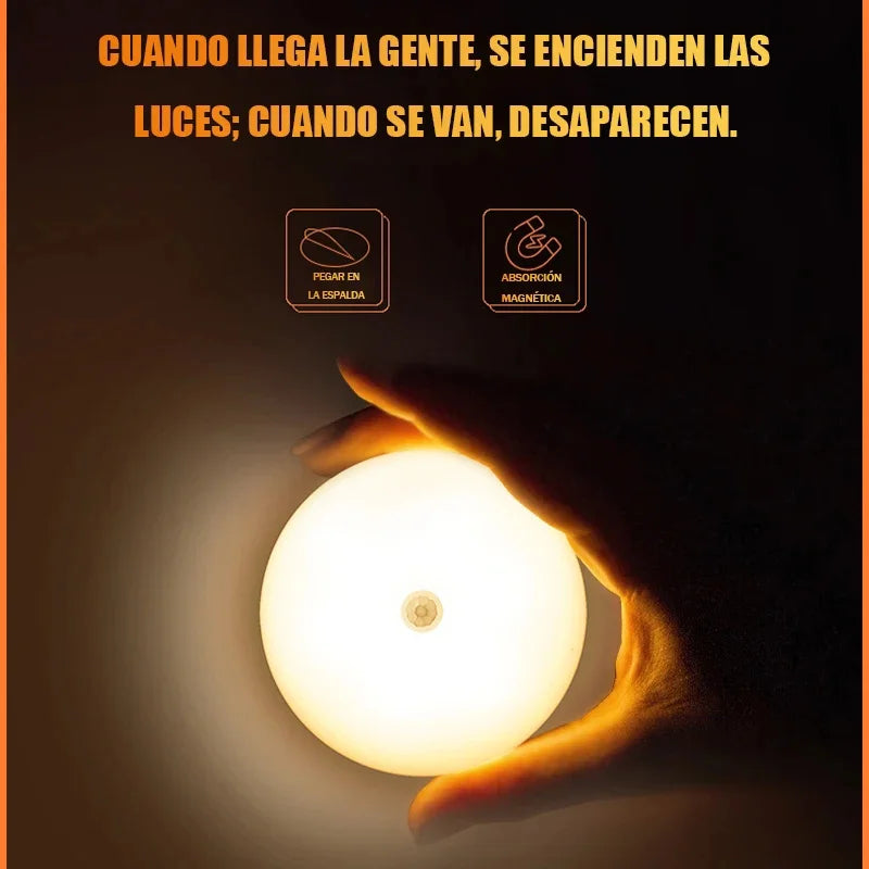 Smart Human Sensor LED Night Light, Wireless Magnetic Mount, USB Rechargeable, for Home, Office, and Hallway