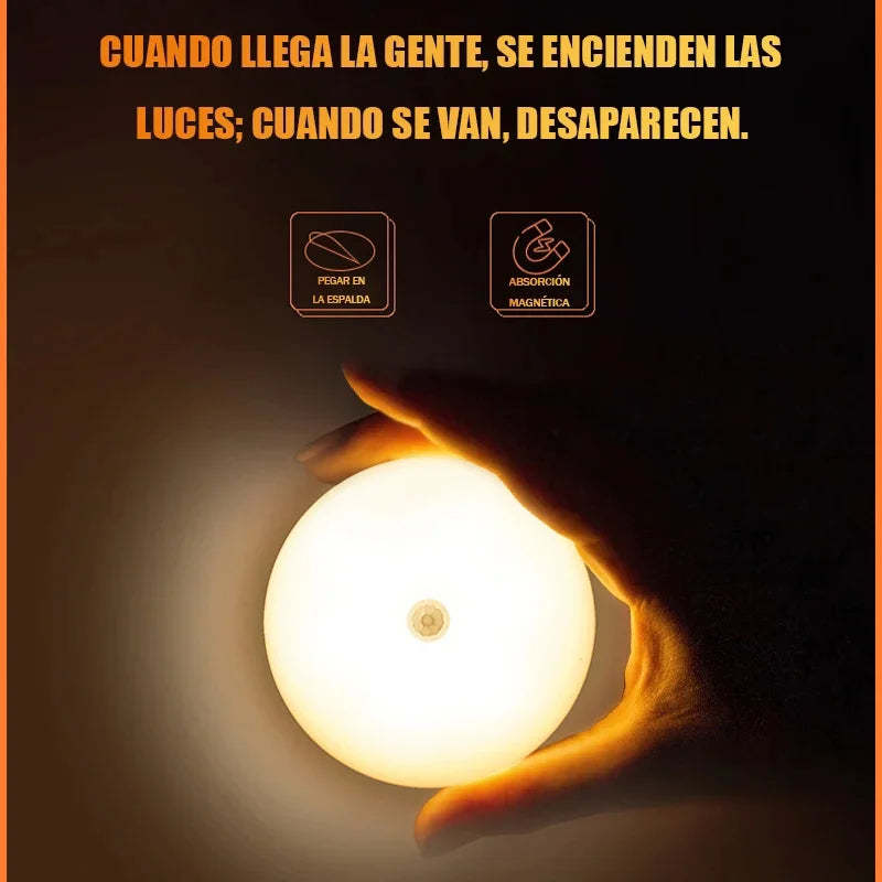 Smart Human Sensor LED Night Light, Wireless Magnetic Mount, USB Rechargeable, for Home, Office, and Hallway