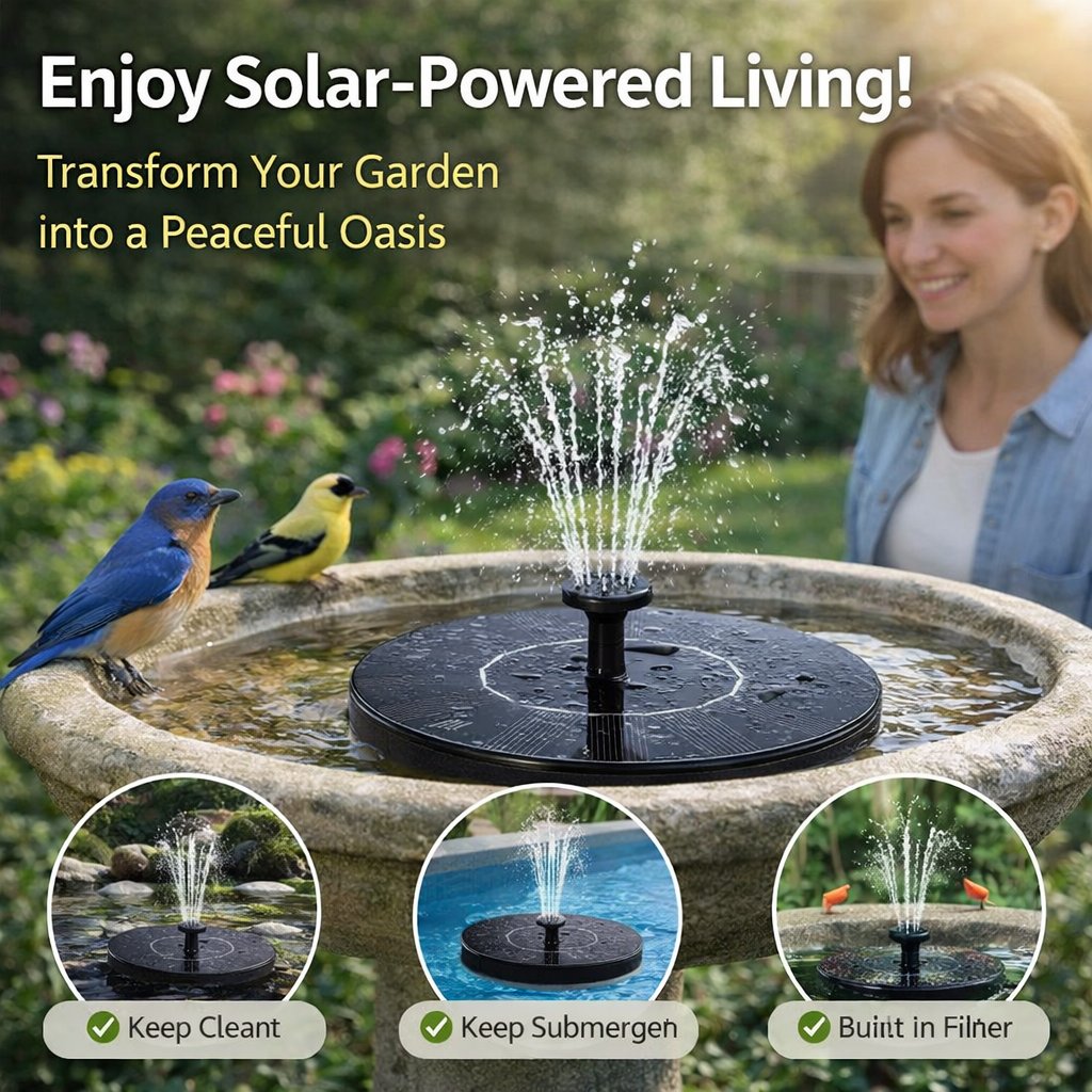 ⛲ Solar Garden Fountain Pump 🔥
