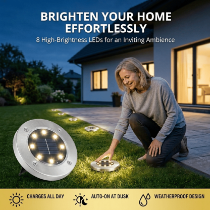 🌙 8-LED Solar Yard Lights