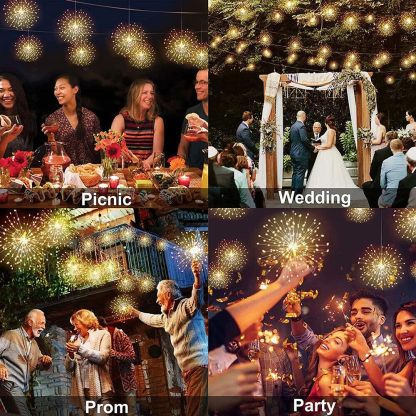 🎆 4-Pack Solar Fireworks Lights — 480 LEDs