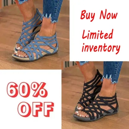 Orthopedic Gladiator Sandals - Multi-Strap Ankle Design