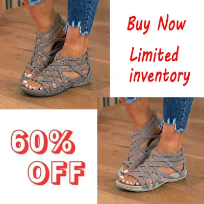 Orthopedic Gladiator Sandals - Multi-Strap Ankle Design