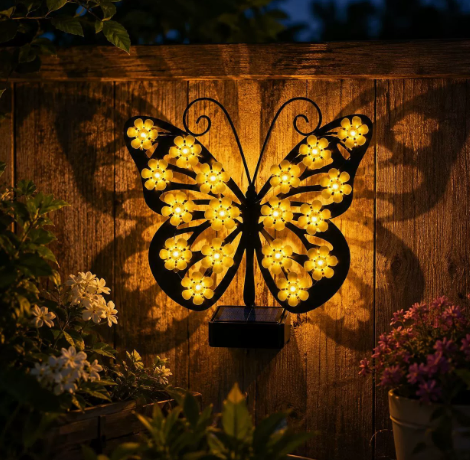 🔥 Limited-Time Offer — 71% Off 🔥 Solar Metal Art Wall Lights | Butterfly LED Decor