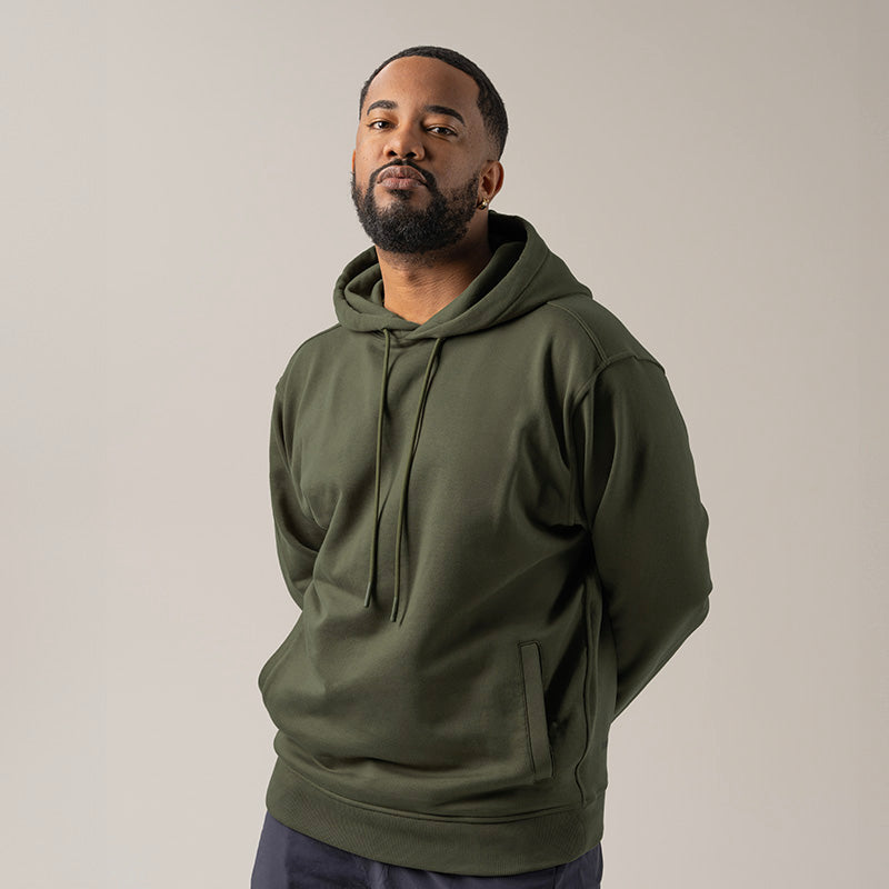 "Fresh Raindrops Distantly Flowing" Hooded Sweatshirt