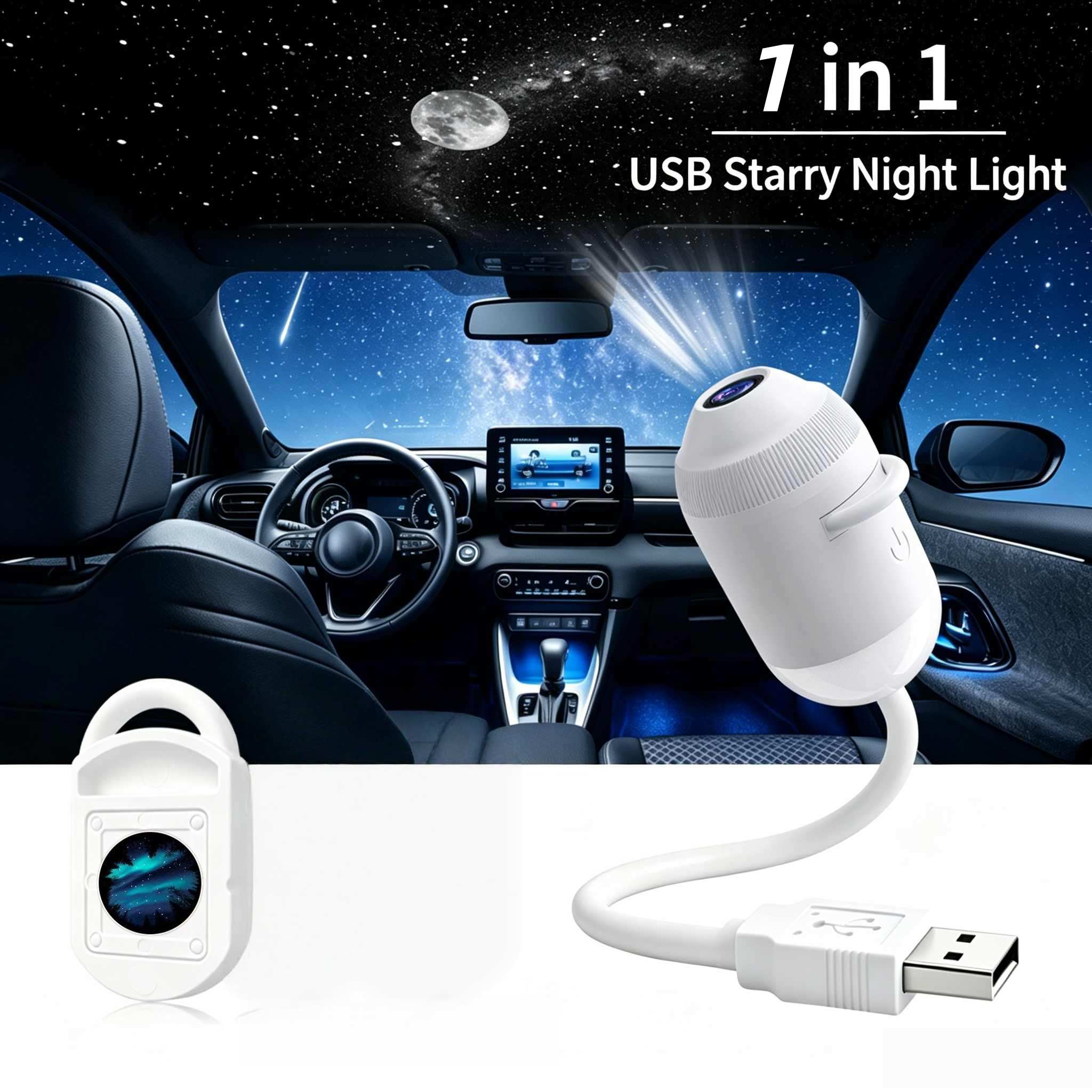 5D Mini Galaxy Star Projector – Dynamic Ambient Light for Bedroom