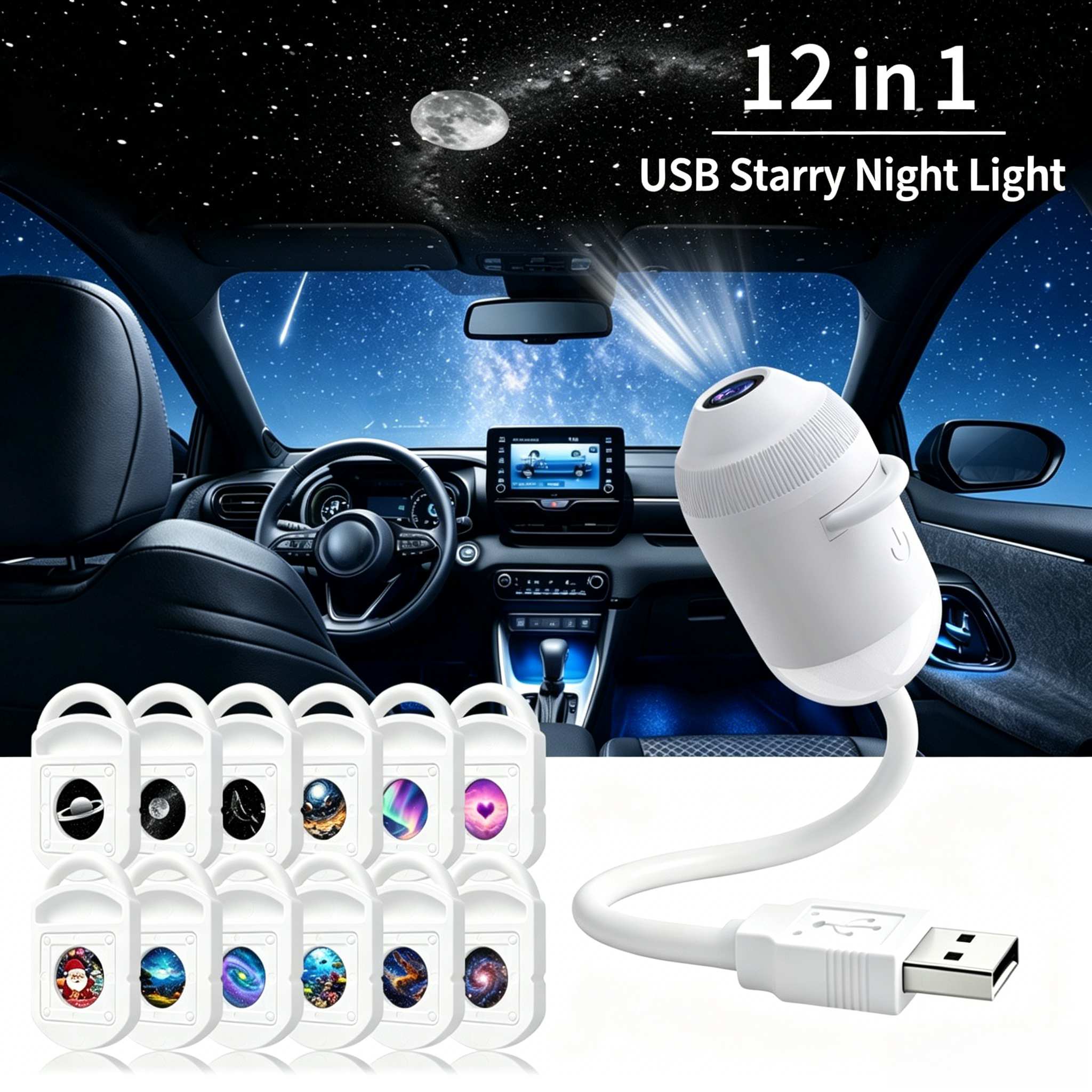 5D Mini Galaxy Star Projector – Dynamic Ambient Light for Bedroom