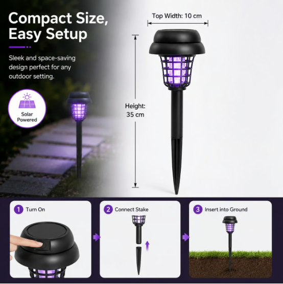 🔥 Limited-Time Offer — 71% Off 🔥Solar Mosquito Zapper Light ✨– Outdoor Garden Stake Lamp, UV Insect Killer & Solar Pathway Light🦟🚫