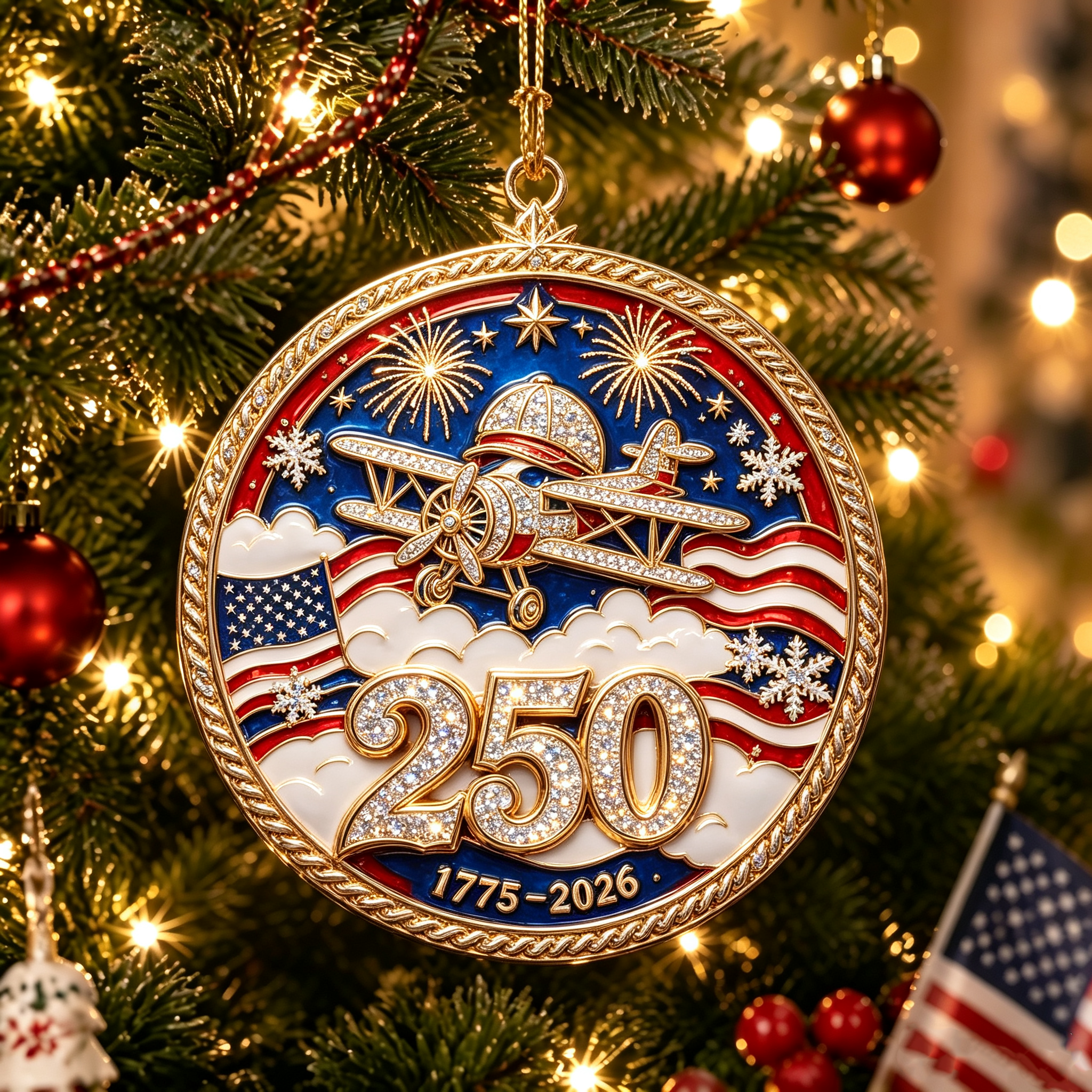 💝Last Day 70% OFF⭐USA 250th Anniversary Christmas Ornament