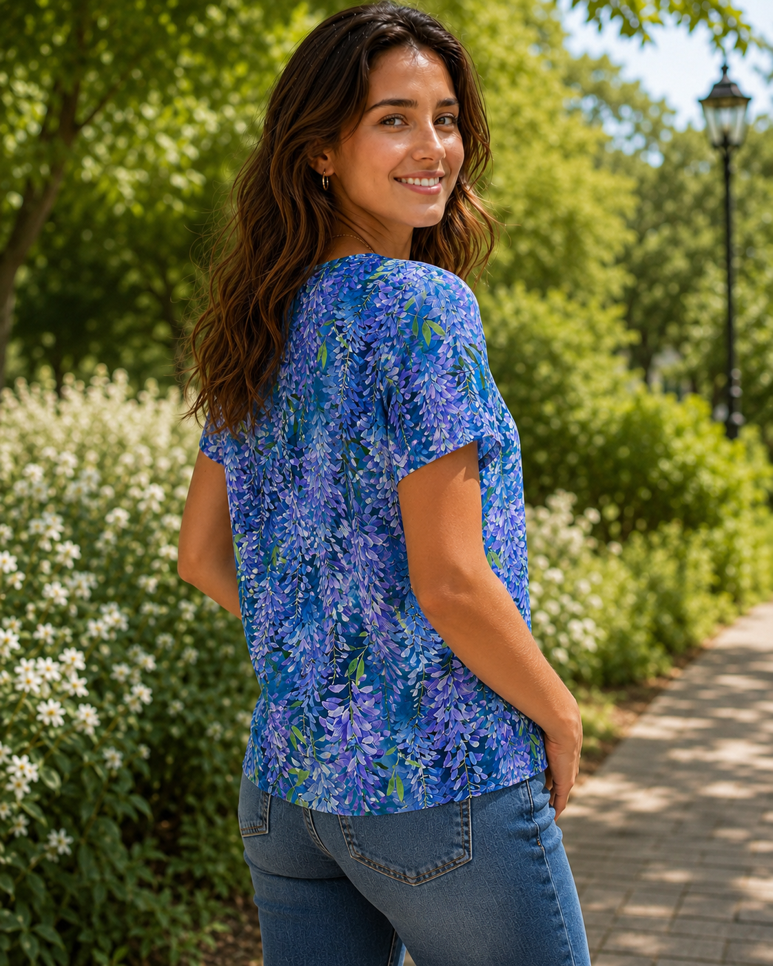 Women's Casual  Vintage Floral Print Short Sleeve T-Shirt