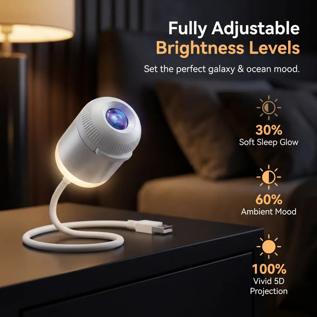 5D Mini Galaxy Star Projector – Dynamic Ambient Light for Bedroom