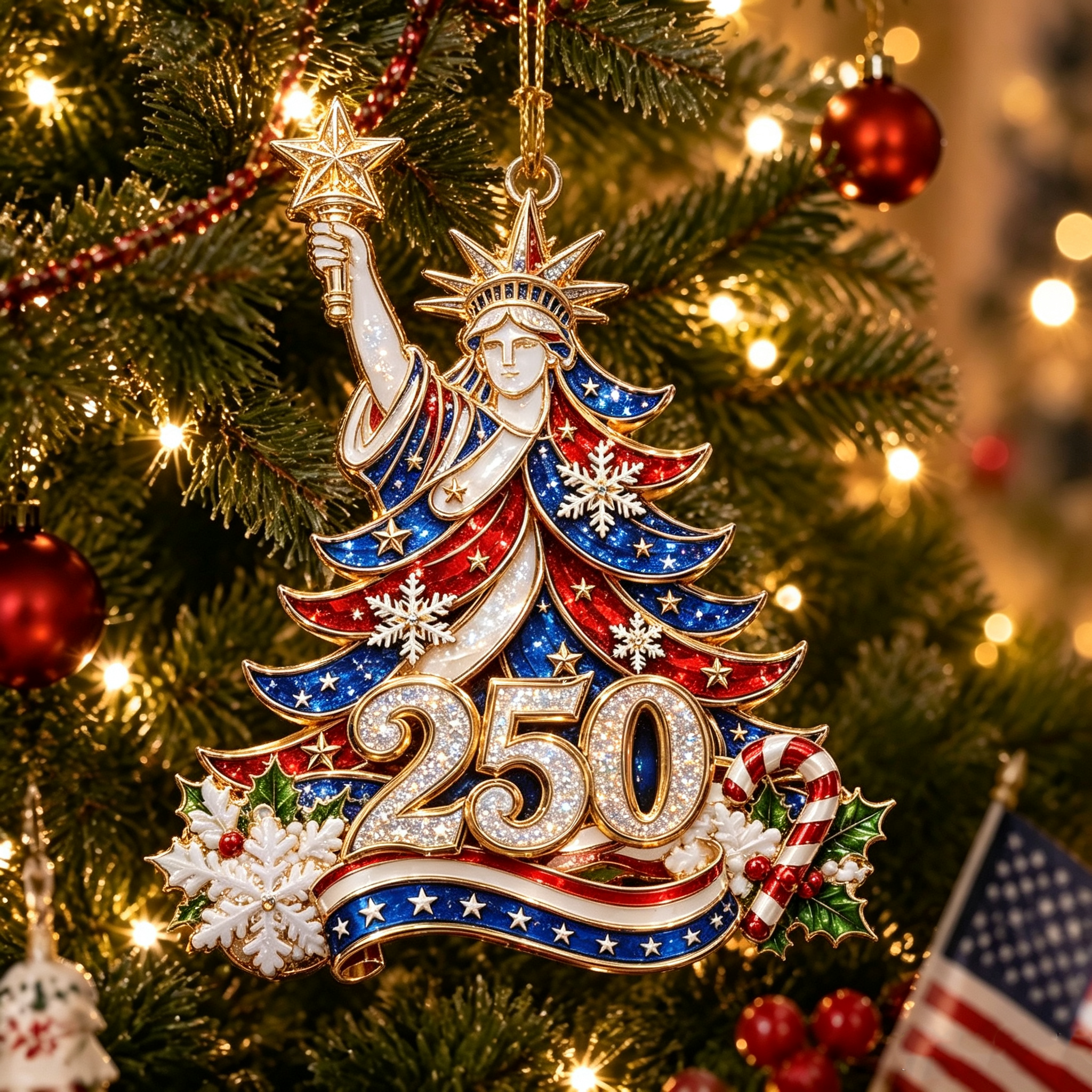 💝Last Day 70% OFF⭐USA 250th Anniversary Christmas Ornament