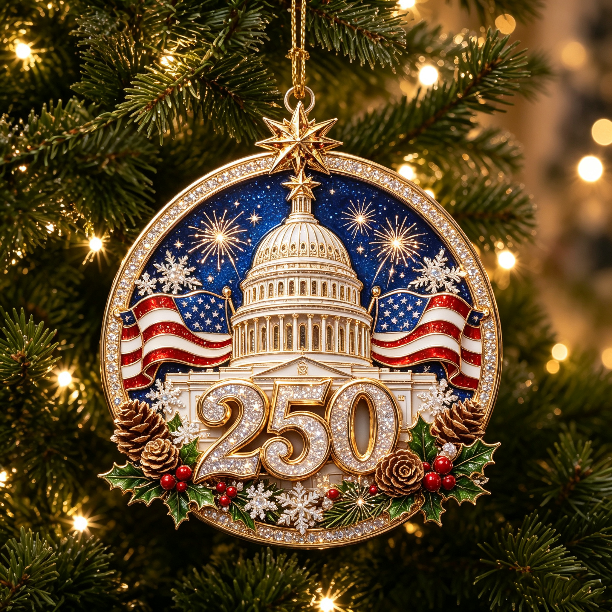 💝Last Day 70% OFF⭐USA 250th Anniversary Christmas Ornament