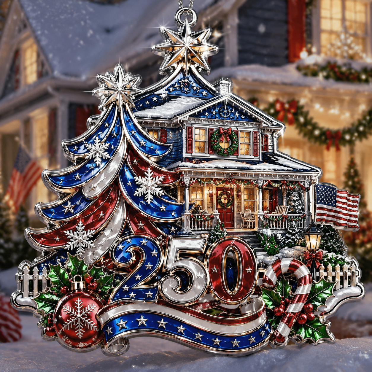 💝Last Day 70% OFF⭐USA 250th Anniversary Christmas Ornament