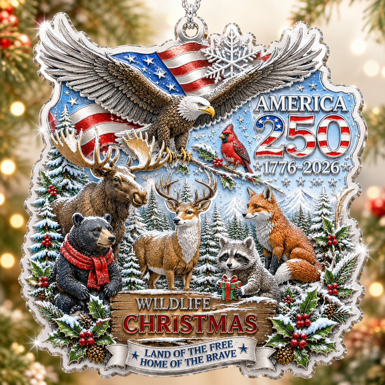 💝Last Day 70% OFF⭐USA 250th Anniversary Christmas Ornament