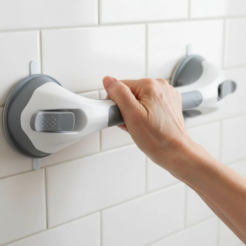 Barre d'appui pour douche-Extra Stability in Seconds—Without Drilling or Damaging Your Bathroom Walls.
