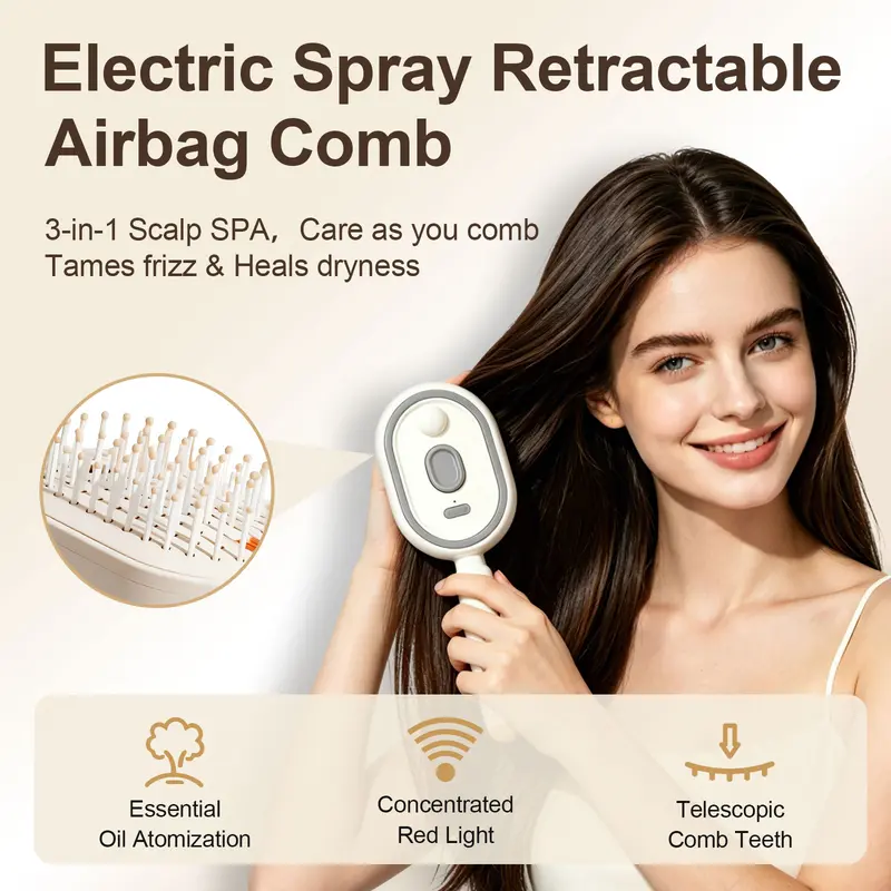 Electric Massage Comb with Air Spray