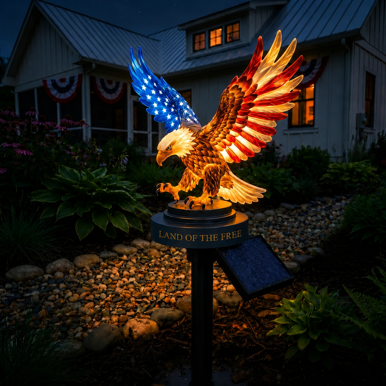 🔥 Limited-Time Offer — 50% Off 🔥 Solar Eagle Garden Ligh -- honors 250 years of American freedom – with wings spread wide in eternal flight.
