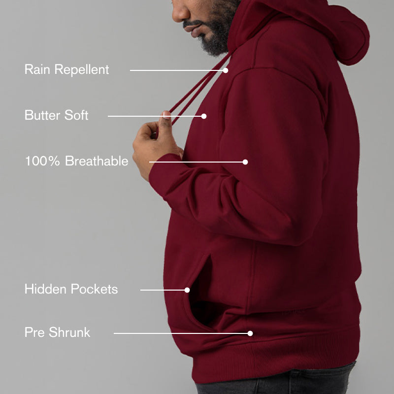 "Fresh Raindrops Distantly Flowing" Hooded Sweatshirt
