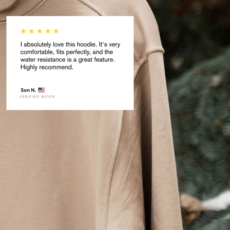 "Fresh Raindrops Distantly Flowing" Hooded Sweatshirt