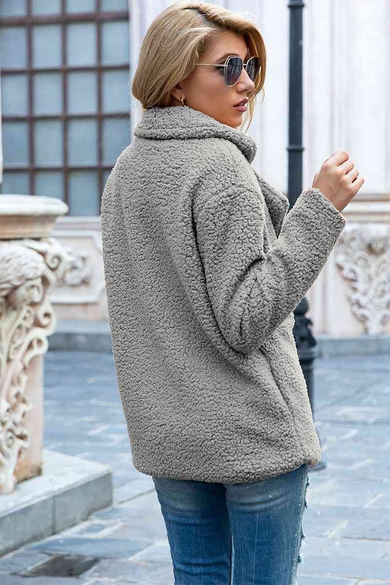 Christmas Hot Sales: 60% Off - Women’s Sherpa Teddy Jacket – Warm Fleece Coat with Double Buttons