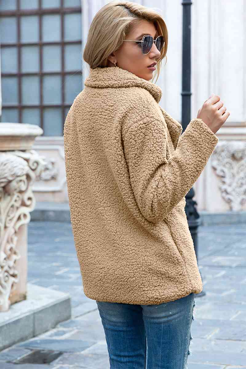 Christmas Hot Sales: 60% Off - Women’s Sherpa Teddy Jacket – Warm Fleece Coat with Double Buttons