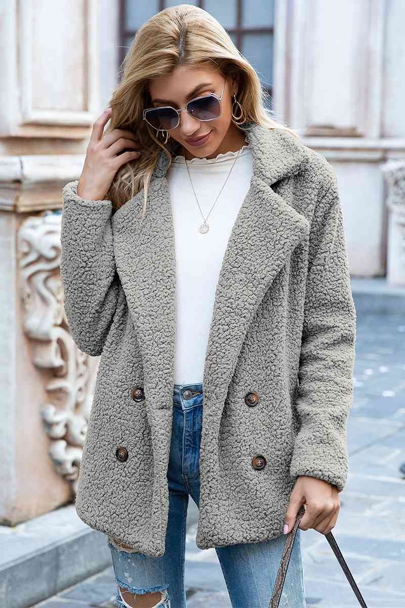 Christmas Hot Sales: 60% Off - Women’s Sherpa Teddy Jacket – Warm Fleece Coat with Double Buttons