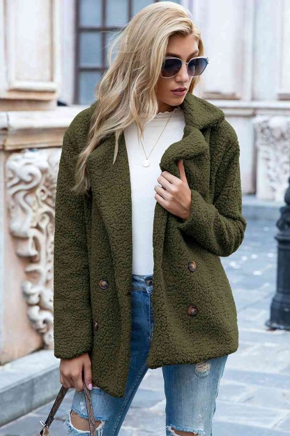 Christmas Hot Sales: 60% Off - Women’s Sherpa Teddy Jacket – Warm Fleece Coat with Double Buttons