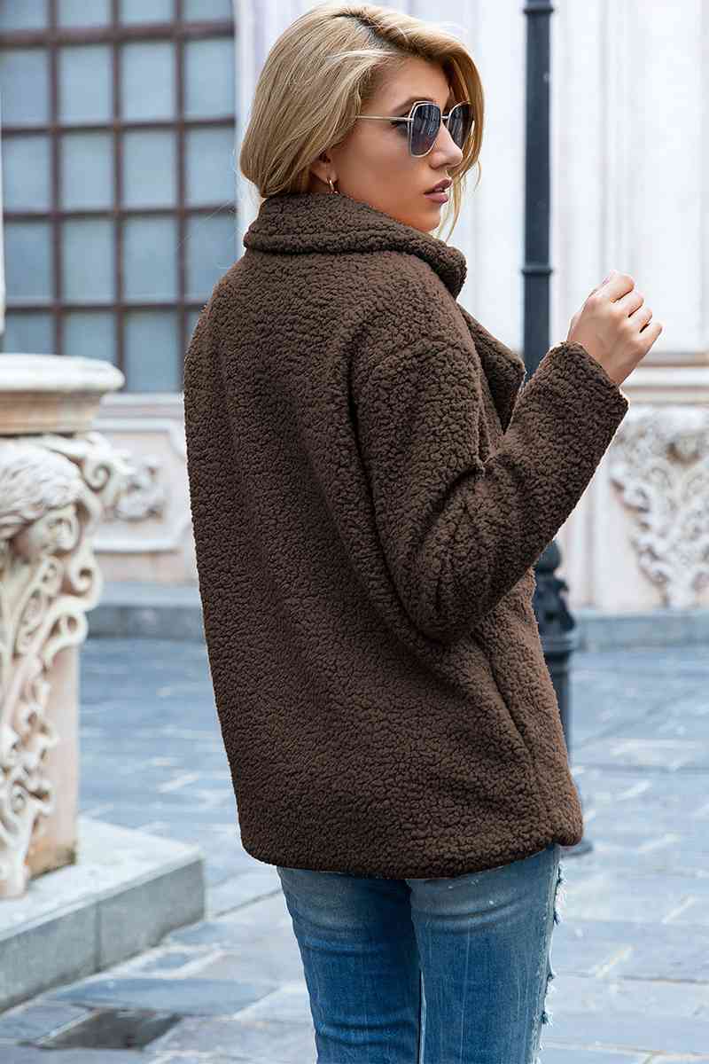 Christmas Hot Sales: 60% Off - Women’s Sherpa Teddy Jacket – Warm Fleece Coat with Double Buttons