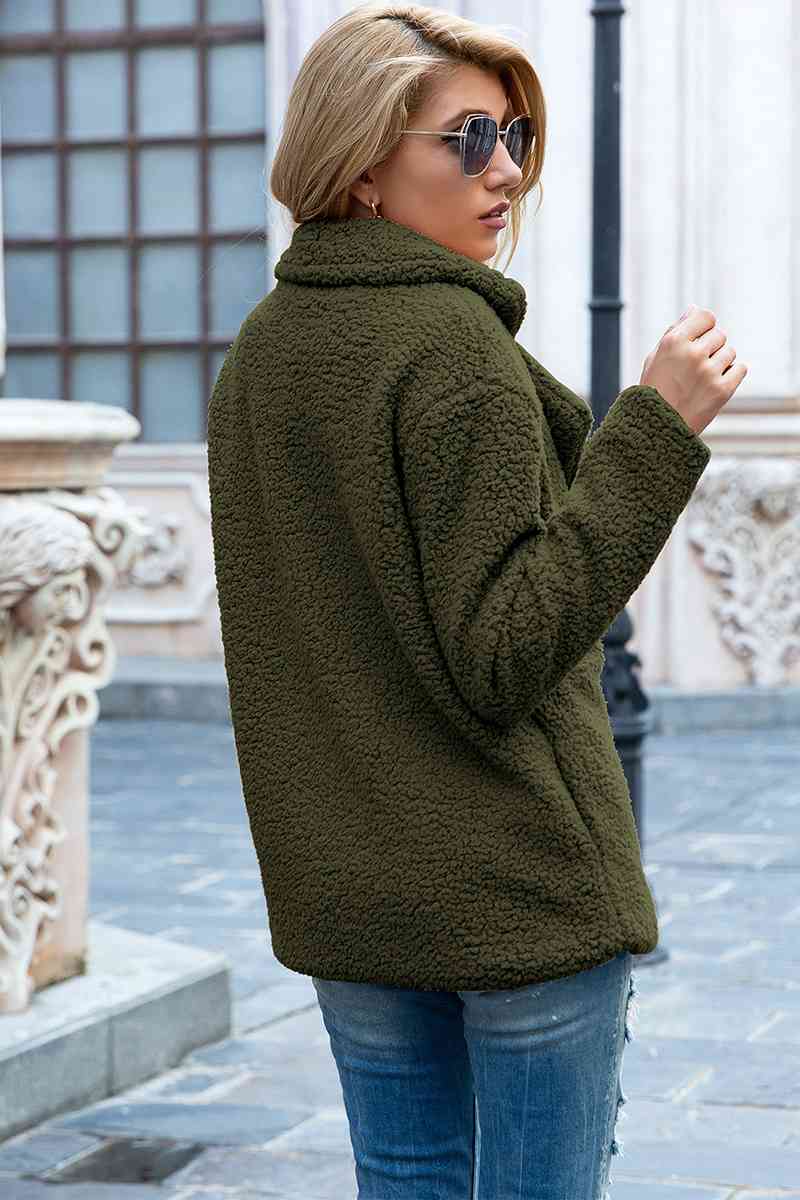 Christmas Hot Sales: 60% Off - Women’s Sherpa Teddy Jacket – Warm Fleece Coat with Double Buttons
