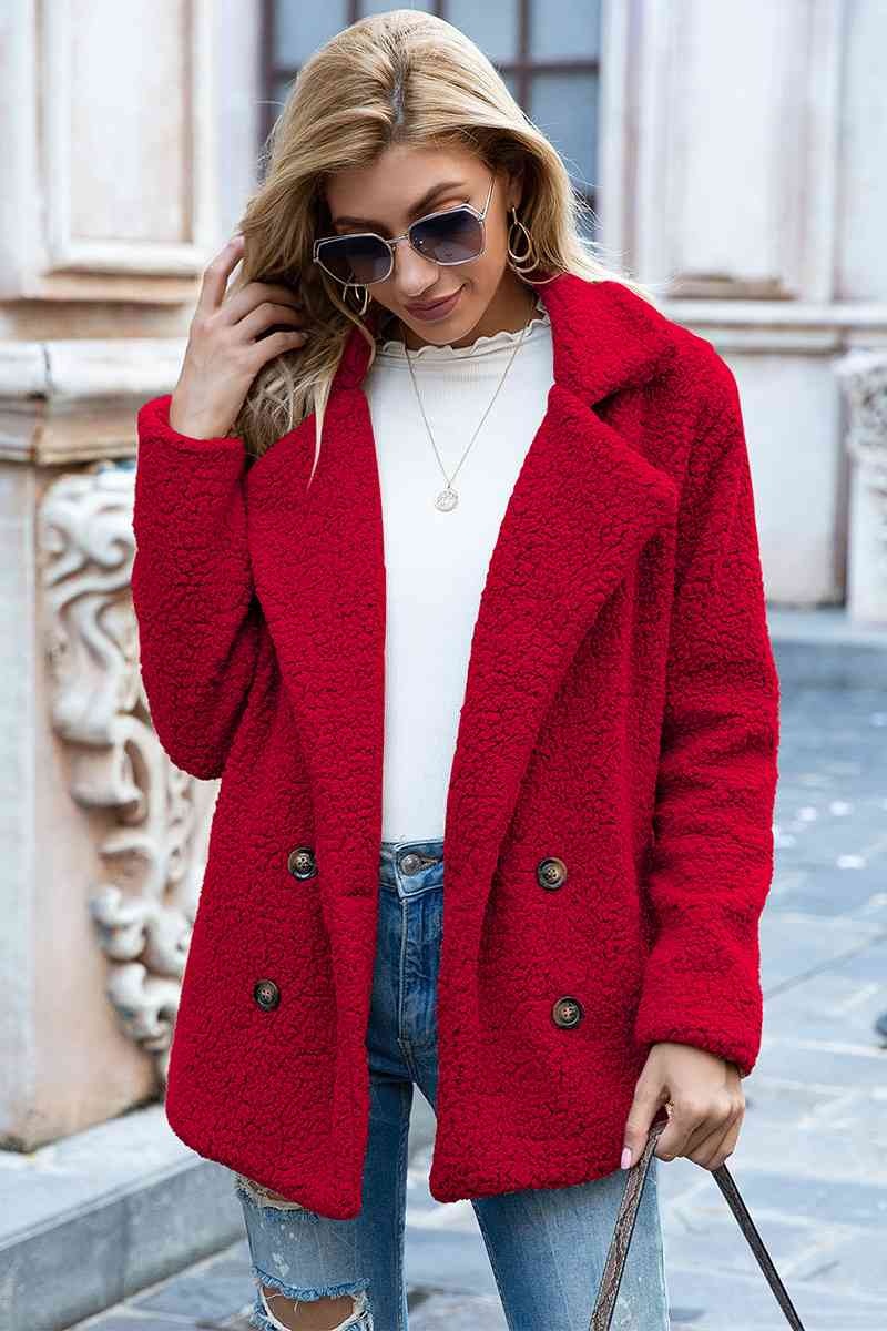 Christmas Hot Sales: 60% Off - Women’s Sherpa Teddy Jacket – Warm Fleece Coat with Double Buttons