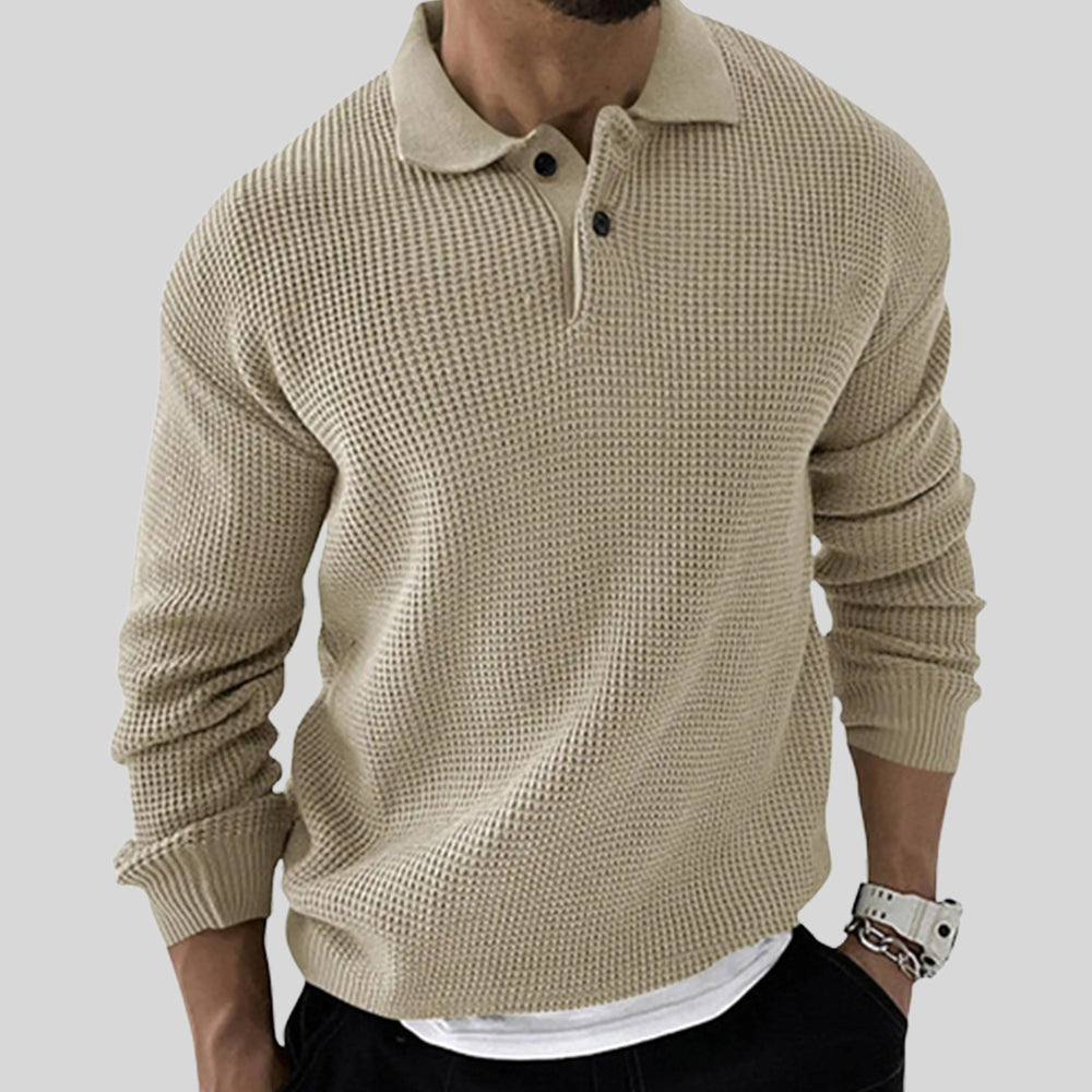 Men's Waffle Fall Long-sleeved Sweatshirt 122701