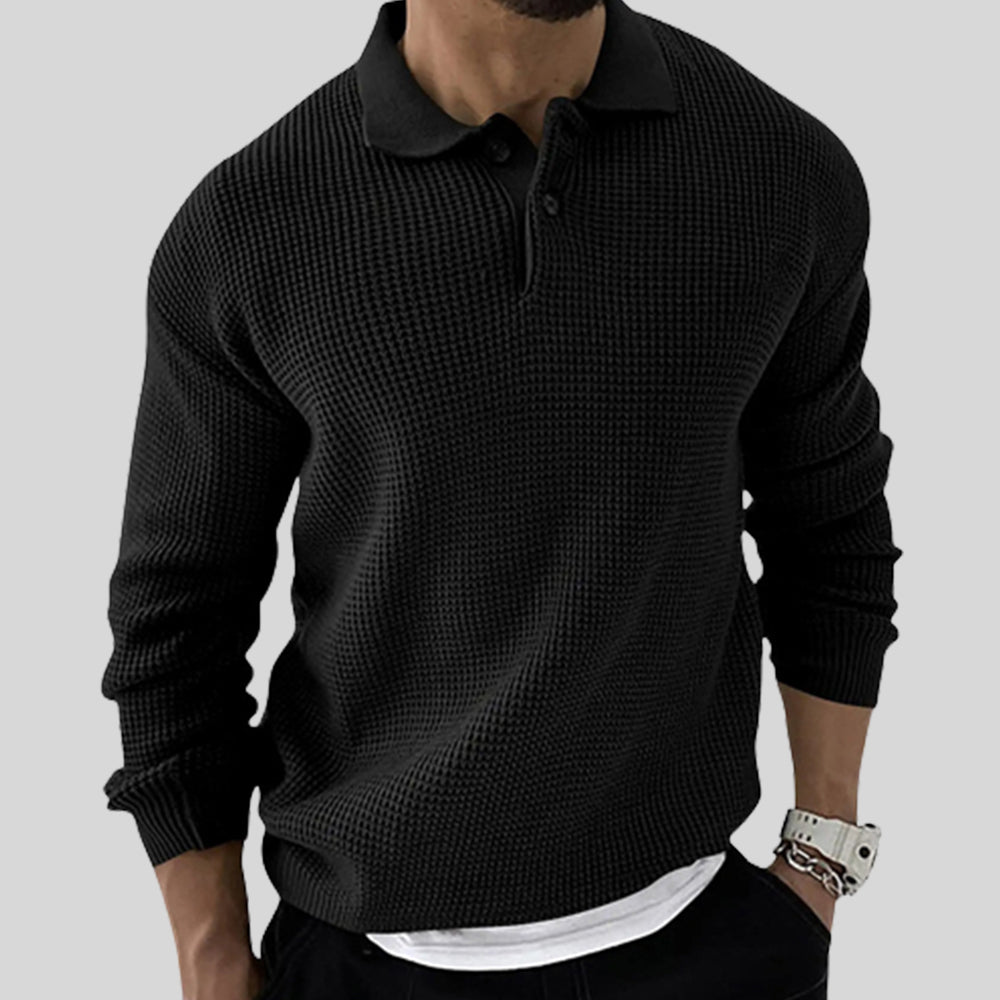 Men's Waffle Fall Long-sleeved Sweatshirt 122701