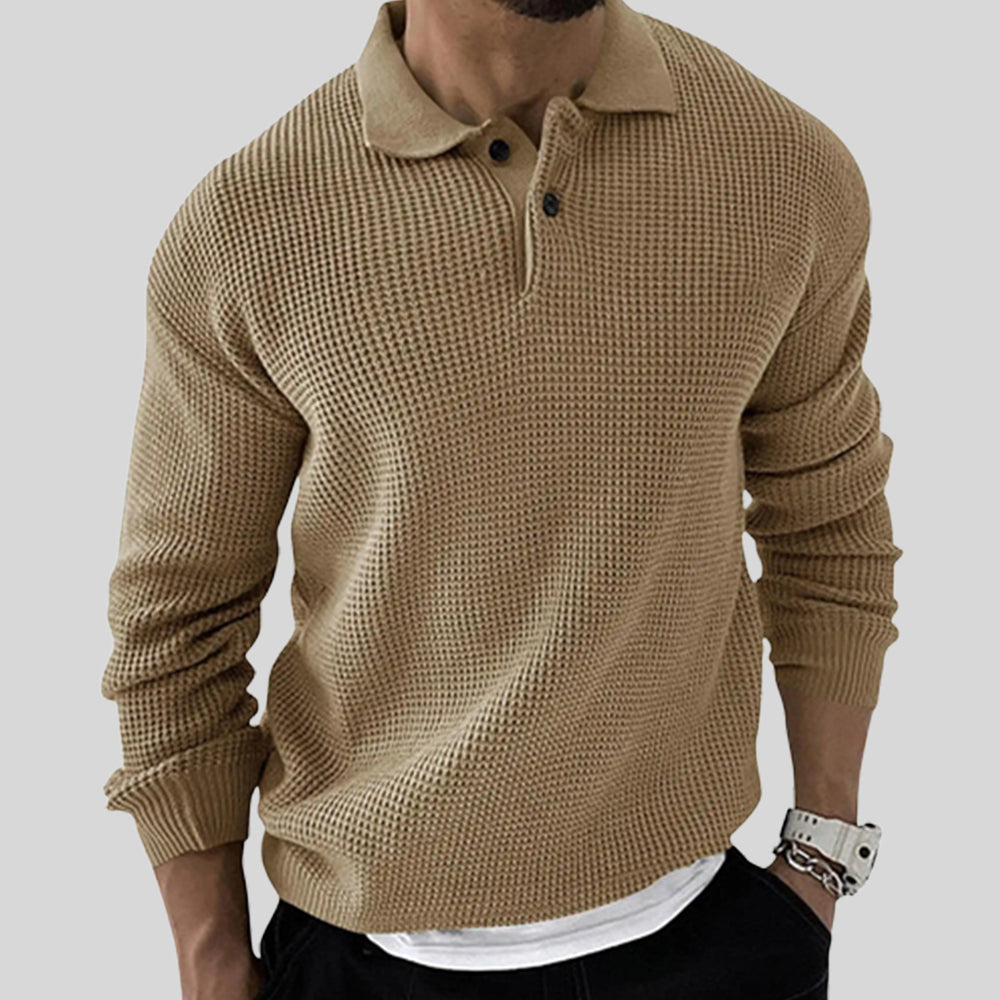 Men's Waffle Fall Long-sleeved Sweatshirt 122701