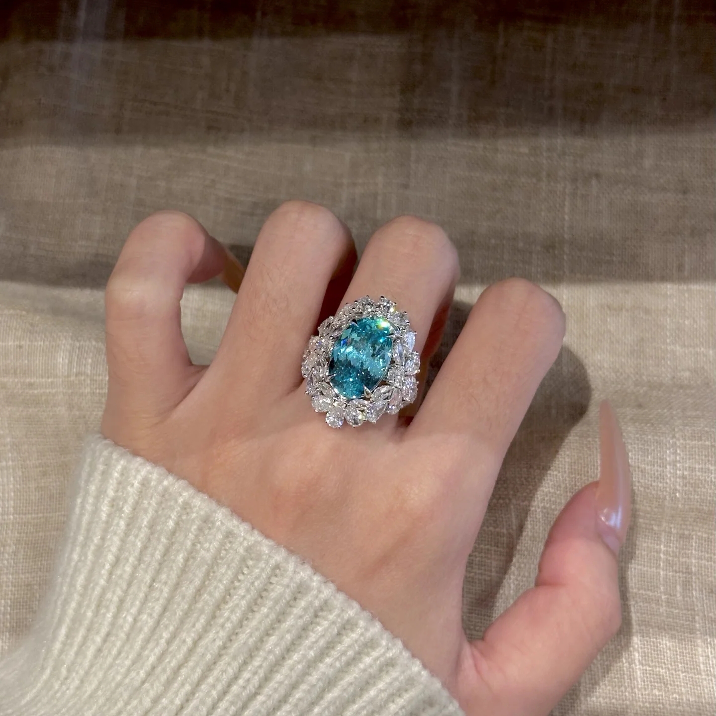 18K 5CT D-VVS Lab-grown Diamond Ring Sapphire Ring Bridal Ring Engagement Ring for Her